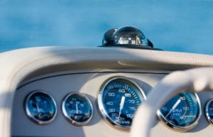 Speedboat cockpit and gauges