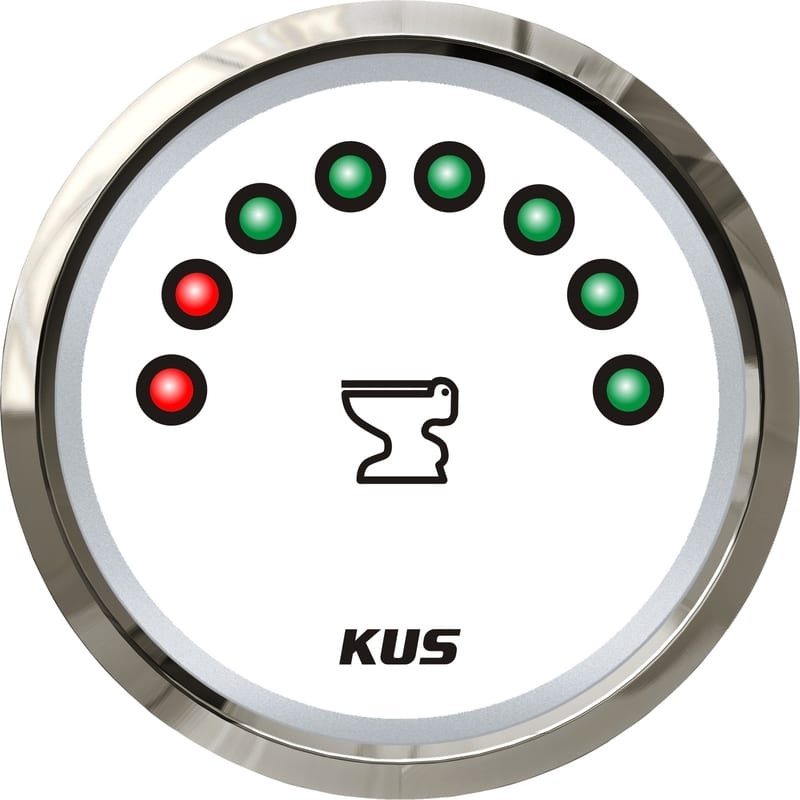 thumbnail image 2 of White Face Stainless Bezel CPGR-WS Holding Tank Gauge | KUS JMV00004 2 of 11