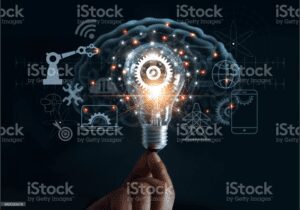 yellow lightbulb on black background