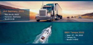 picture of a truck on a highway and a birds-eye view of a boat