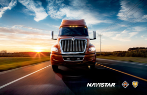 semitrailer in sunset